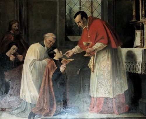 The Holy Communion of Saint Aloysius at the hands of Saint Charles Borromeo