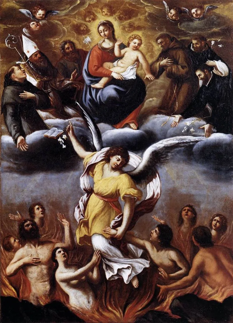 800px-Carracci-Purgatory Our Lady Painting assisting the Holy Souls in Purgatory by Carracci