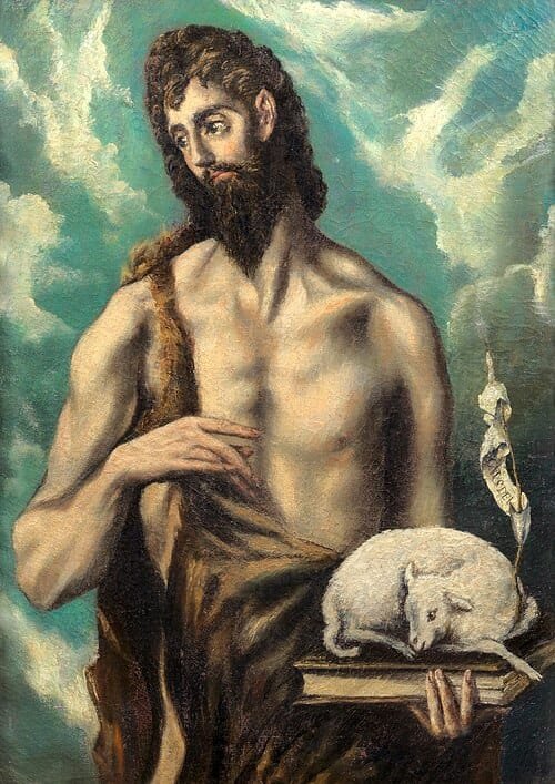 El_Greco_copy_-_Saint_John_the_Baptist_at_half-length St John the Baptist by El Greco